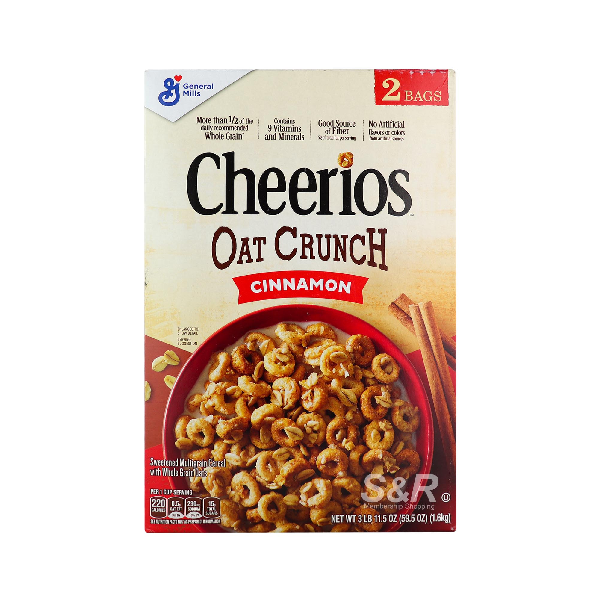 Cheerios Oat Crunch Cinnamon Cereal (800g x 2pcs) Cheerios Oat Crunch Cinnamon Cereal (800g x 2pcs)